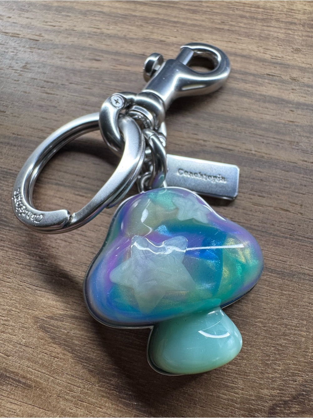 Coach Coachtopia Iridescent Mushroom Bag Charm keyring key chain